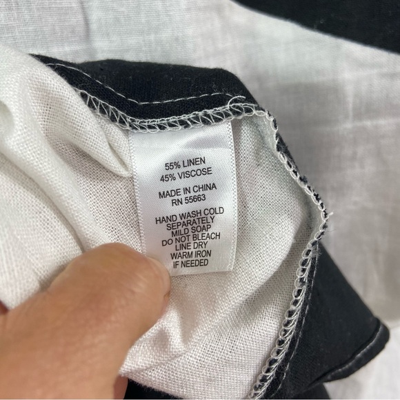 FORCYNTHIA Women's Linen Blend Colorblock Sleeveless Midi Dress. Size Medium - Picture 6 of 10